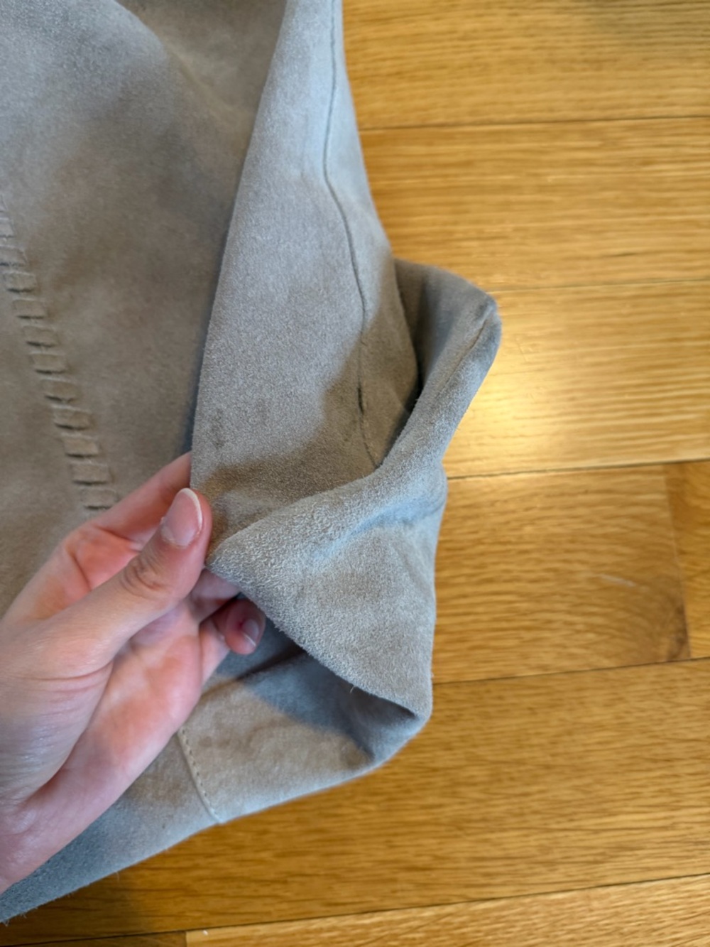 Haute Hippie Festival Suede Tote Bag in Light Taupe - Everyday Shoulder Bag - Picture 3 of 6